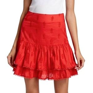 NWT FARM Rio Red 3D Pineapple Mini Skirt in Red Women’s XS/S